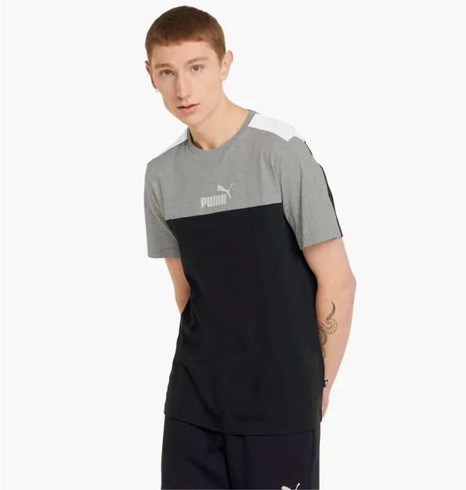 Футболка мужская Puma Essentials+ Block Black/Grey 847426-01