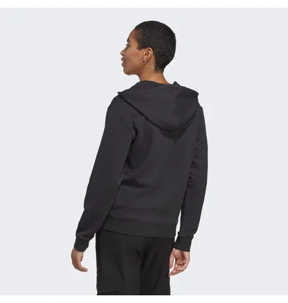 Толстовка жіноча Adidas Essentials Linear Full-Zip French Terry Hoodie Black Ic6863