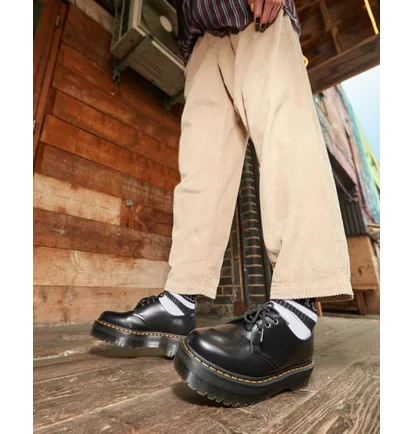 Туфли женские Dr. Martens 1461 Quad Platform Polished Smooth Black 25567001