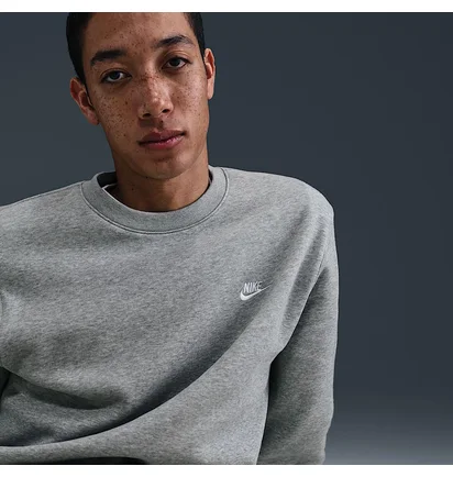 Світшот чоловічий Nike Club Bb Crew Grey FN3886-063