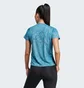 Футболка женская Adidas Run Icons 3 Bar Logo Allover Print Running Light Blue IL1744
