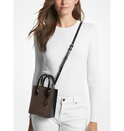 Сумка жіноча Michael Kors Mercer Extra-Small Signature Logo Crossbody Bag Brown 35H3GM9C0B-BROWN-BLACK-79730