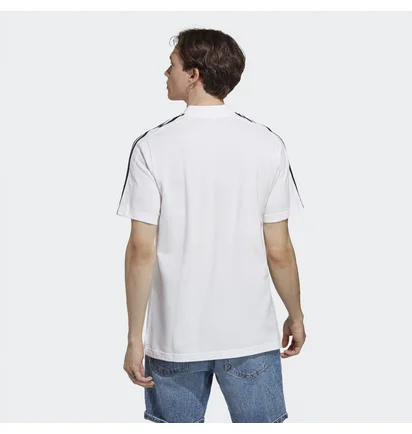 Поло мужское Adidas Essentials Piqué Embroidered Small Logo 3-Stripes Polo Shirt White Ic9312