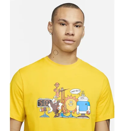 Футболка чоловіча Nike Mens Basketball T-Shirt Yellow DN3003-709
