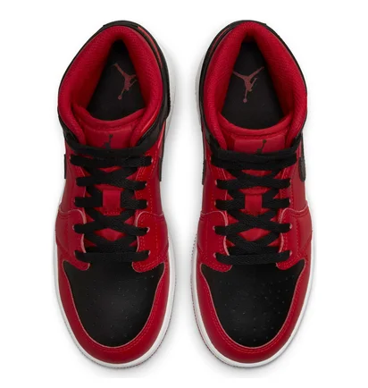 Кроссовки детские Air Jordan 1 Mid Gs Red/Black 554725-660