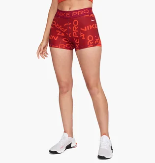 Шорты женские Nike Pro WomenS Mid-Rise 3 Printed Shorts Red FB5457-620
