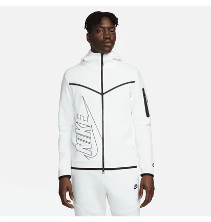 Толстовка мужская Nike M Nsw Tch Flc Hoodie Fz Wr Gr White FJ5334-121