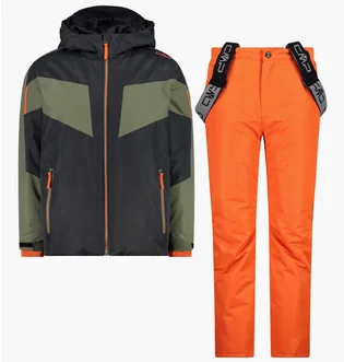 Спортивный костюм детский CMP Set Jacket And Pant Black/Orange 33W0024-U423