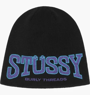 Шапка мужская Stussy Burly Threads Skullcap Beanie Black 1321206-0001