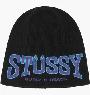 Шапка мужская Stussy Burly Threads Skullcap Beanie Black 1321206-0001