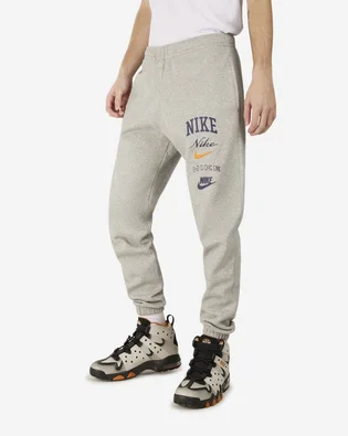 Штаны мужские Nike Nsw Club Fleece Stacked Graphic Pants Grey FN2643-063
