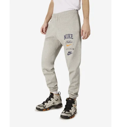 Штаны мужские Nike Nsw Club Fleece Stacked Graphic Pants Grey FN2643-063