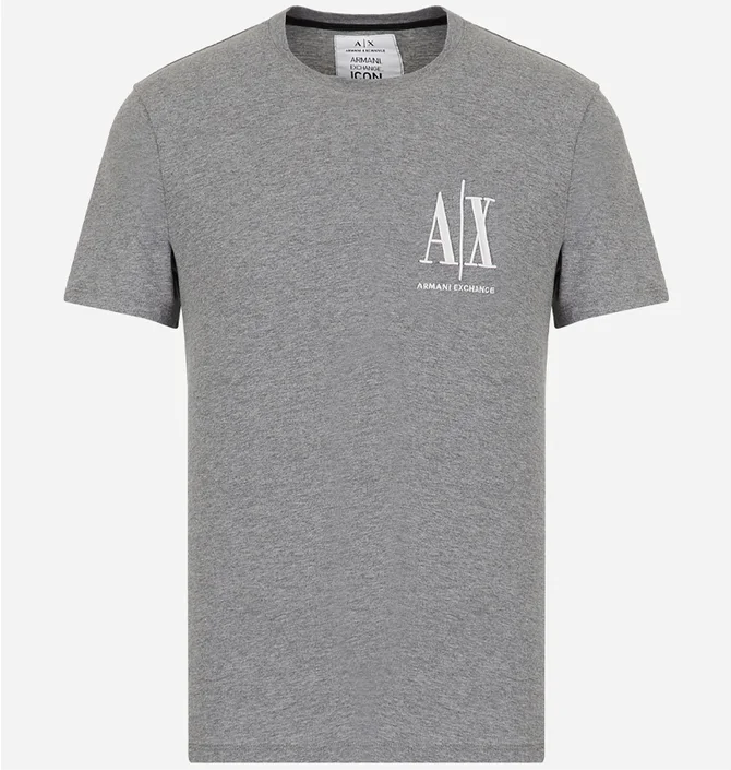 Футболка чоловіча Armani Exchange Icon Logo Regular Fit T-Shirt Grey 8NZTPHZJH4Z13930