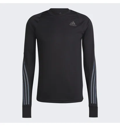 Лонгслив мужской Adidas Run Icon Full Reflective 3-Stripes Long Sleeve Tee Black HB7434