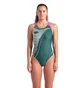 Купальник женский Arena Bright Glare Swimsuit V Back Green 008930-690
