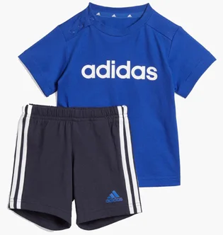Спортивний костюм дитячий Adidas Essentials Lineage Organic Cotton Tee And Shorts Set Blue/Black IB4770