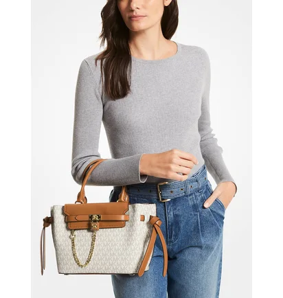 Сумка жіноча Michael Kors Hamilton Legacy Small Logo Belted Satchel Beige 30F1G9HS5B-VANILLA-ACORN-20573