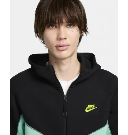 Толстовка мужская Nike Sportswear Tech Fleece Windrunner Black/Turquoise HF4432-349