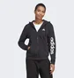Толстовка жіноча Adidas Essentials Linear Full-Zip French Terry Hoodie Black Ic6863