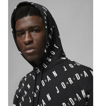 Худи мужское Air Jordan Essentials Allover Heritage Print Fleece Pullover Hoodie Black Dv7640-010