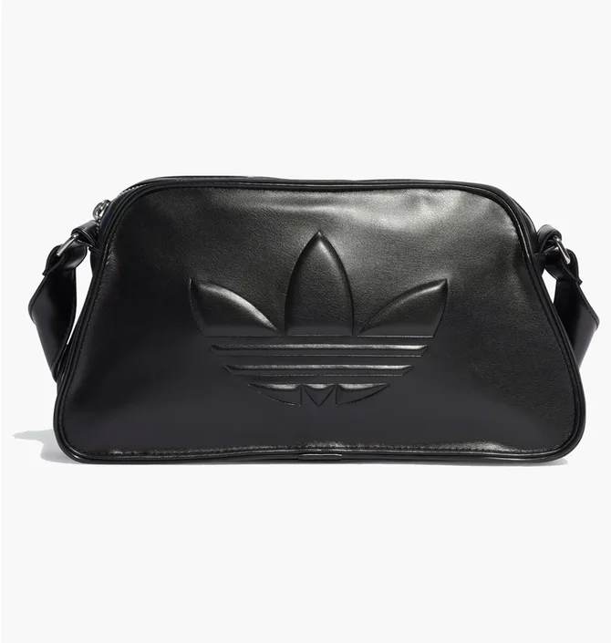 Сумка унисекс Adidas Originals Polyurethane Embossed Trefoil Shoulder Bag Black IT7380
