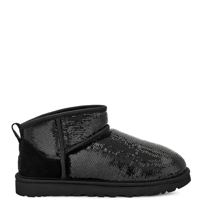 Угги женские UGG Classic Ultra Mini Mirror Ball Boots Black 1151616-BLK