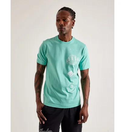 Футболка мужская Air Jordan Logo Stack Tee Turquoise FN6027-349