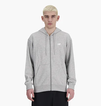 Толстовка чоловіча New Balance Sport Essentials Full Zip Grey MJ41502AG