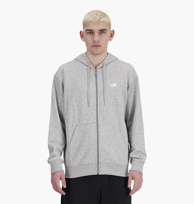 Толстовка чоловіча New Balance Sport Essentials Full Zip Grey MJ41502AG