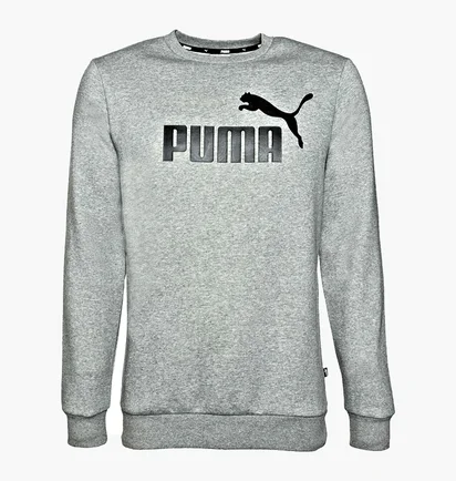 Свитшот мужской Puma Ess Big Logo Crew Fl - Medium Gray Heather Grey 58667803