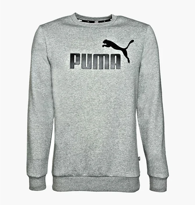 Свитшот мужской Puma Ess Big Logo Crew Fl - Medium Gray Heather Grey 58667803