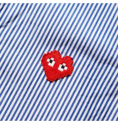 Сорочка чоловіча Comme des Garcons Invader Heart Striped Shirt Light Blue P1B024