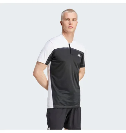 Футболка чоловіча Adidas Tennis Heat.Rdy Pro Freelift Henley Polo Shirt Black/White IS8970