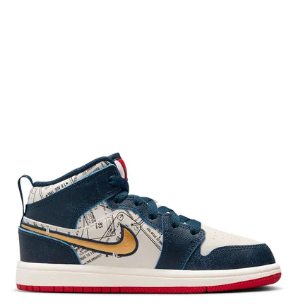 Кроссовки детские Air Jordan 1 Mid Se Ps Beige/Blue FN1352-400