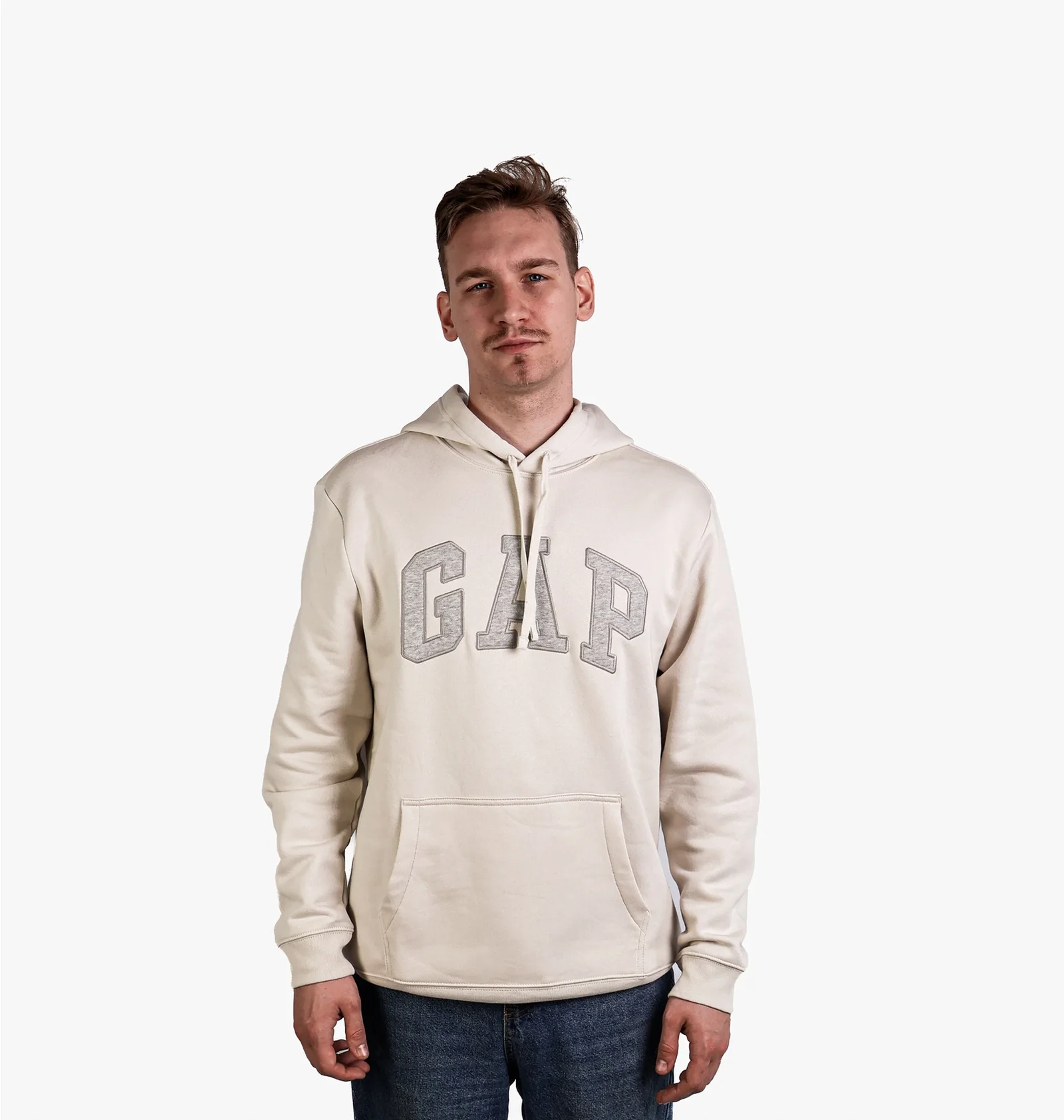 ᐉ Худи мужское Gap Logo Hoodie Unbleached White 546844321