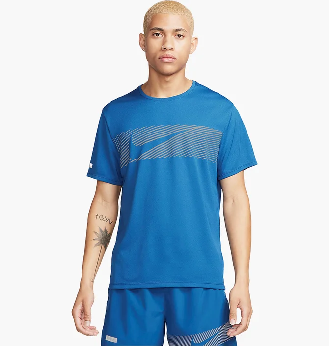 Футболка мужская Nike Miler Flash Dri-Fit Uv Short-Sleeve Running Top Blue FN3051-476