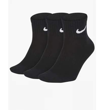 Шкарпетки унісекс Nike U Nk Everyday Ltwt Ankle (3 пари, неутеплені) Black SX7677-010