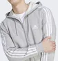 Толстовка мужская Adidas Essentials Fleece 3-Stripes Full-Zip Hoodie Grey IJ6479