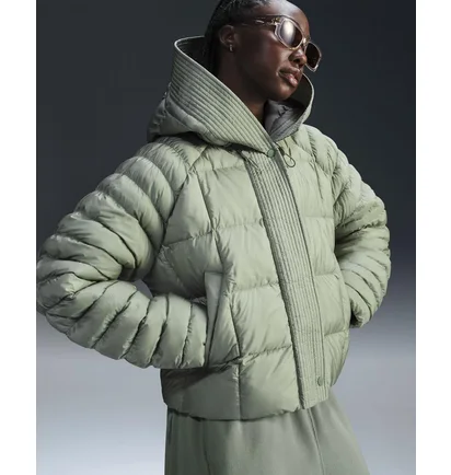 Пуховик жіночий Nike Sportswear Swoosh Puffer Primaloft®Therma-Fit Oversized Hooded Jacket Green FB8729-370