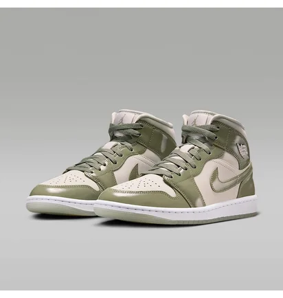 Кроссовки женские Air jordan 1 Mid Olive/Beige HF4079-003