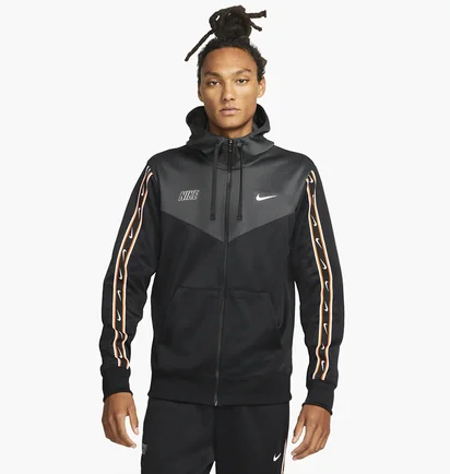Олімпійка чоловіча Nike M Nsw Repeat Sw Pk Fz Hoody Black Dx2025-010