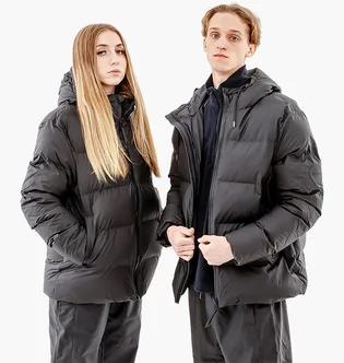Пуховик унісекс Rains Jackets Black 1506-BLACK