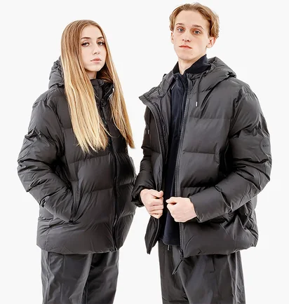 Пуховик унисекс Rains Jackets Black 1506-BLACK