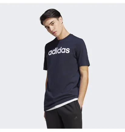 Футболка мужская Adidas Essentials Single Jersey Linear Embroidered Logo Tee Blue IC9275