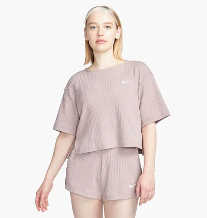 Футболка жіноча Nike W Nsw Rib Jrsy Ss Top Beige DV7870-272