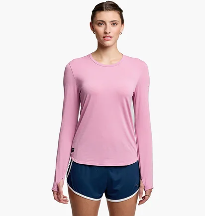 Лонгслив женский Saucony Stopwatch Long Sleeve Pink SAW800486-ORH