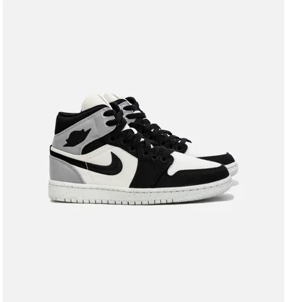 Кроссовки женские Air Jordan 1 Retro Mid Se Light Steel Black/White DV0427-100