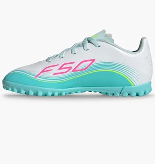 Сороконожки детские Adidas F50 Messi Club White/Turquoise JQ0949