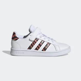 Кроссовки детские Adidas Grand Court Tiger-Print Shoes White Gz1075