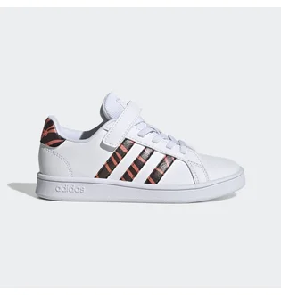 Кроссовки детские Adidas Grand Court Tiger-Print Shoes White Gz1075